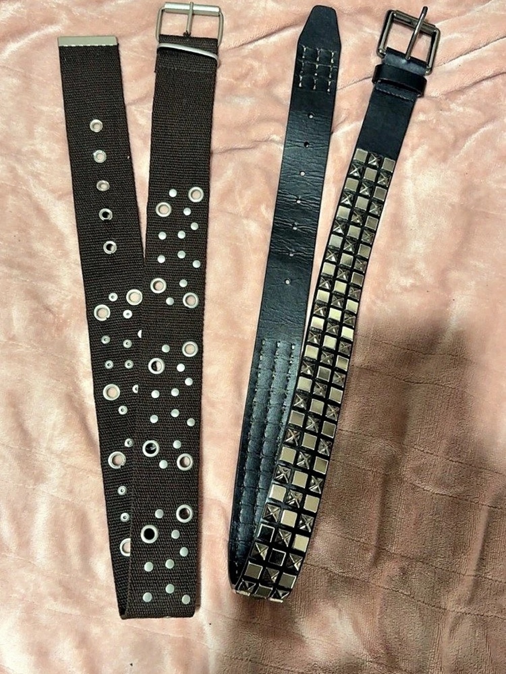 Black Studded Belts Set of 2 Like New